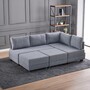 Schlafsofa Récamiere Rechts Polyester Holz Grau 4