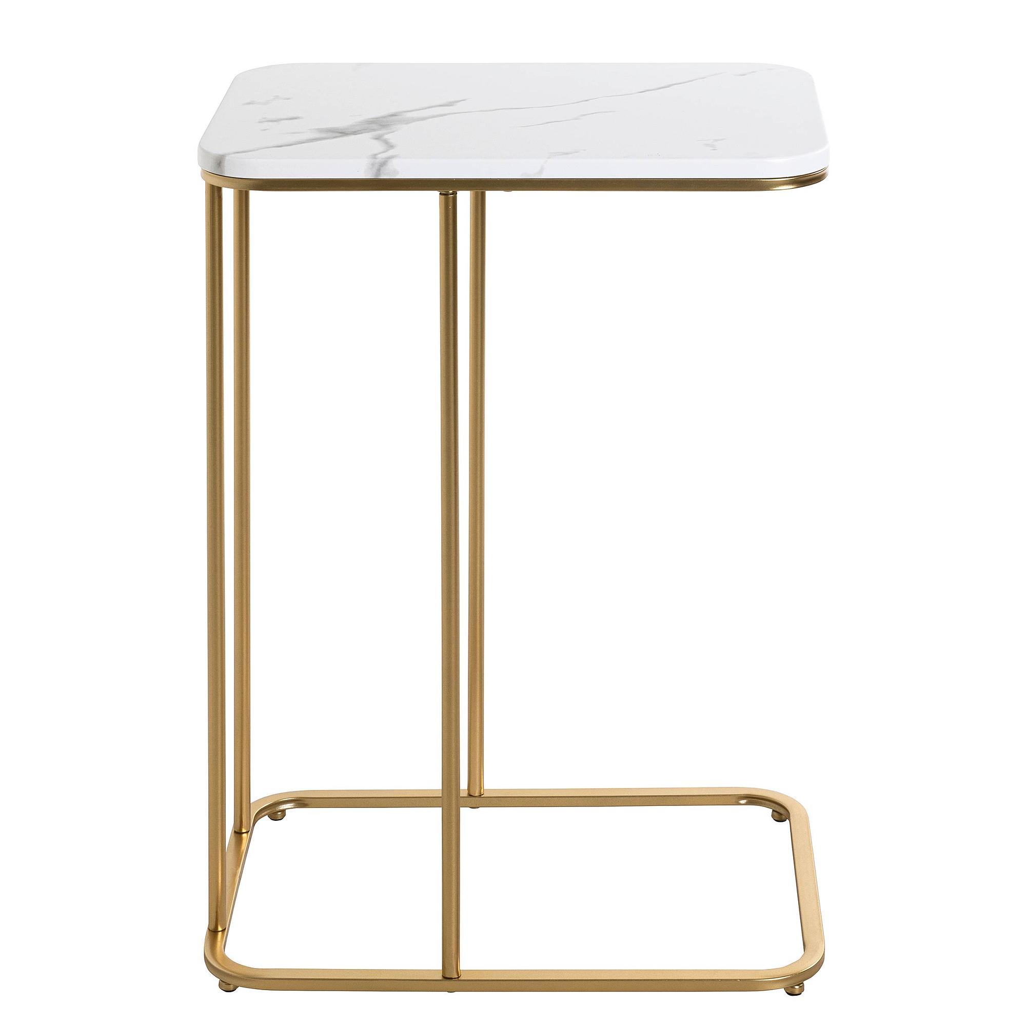 Albufeira Beistelltisch Marmor Weiß Gold 3