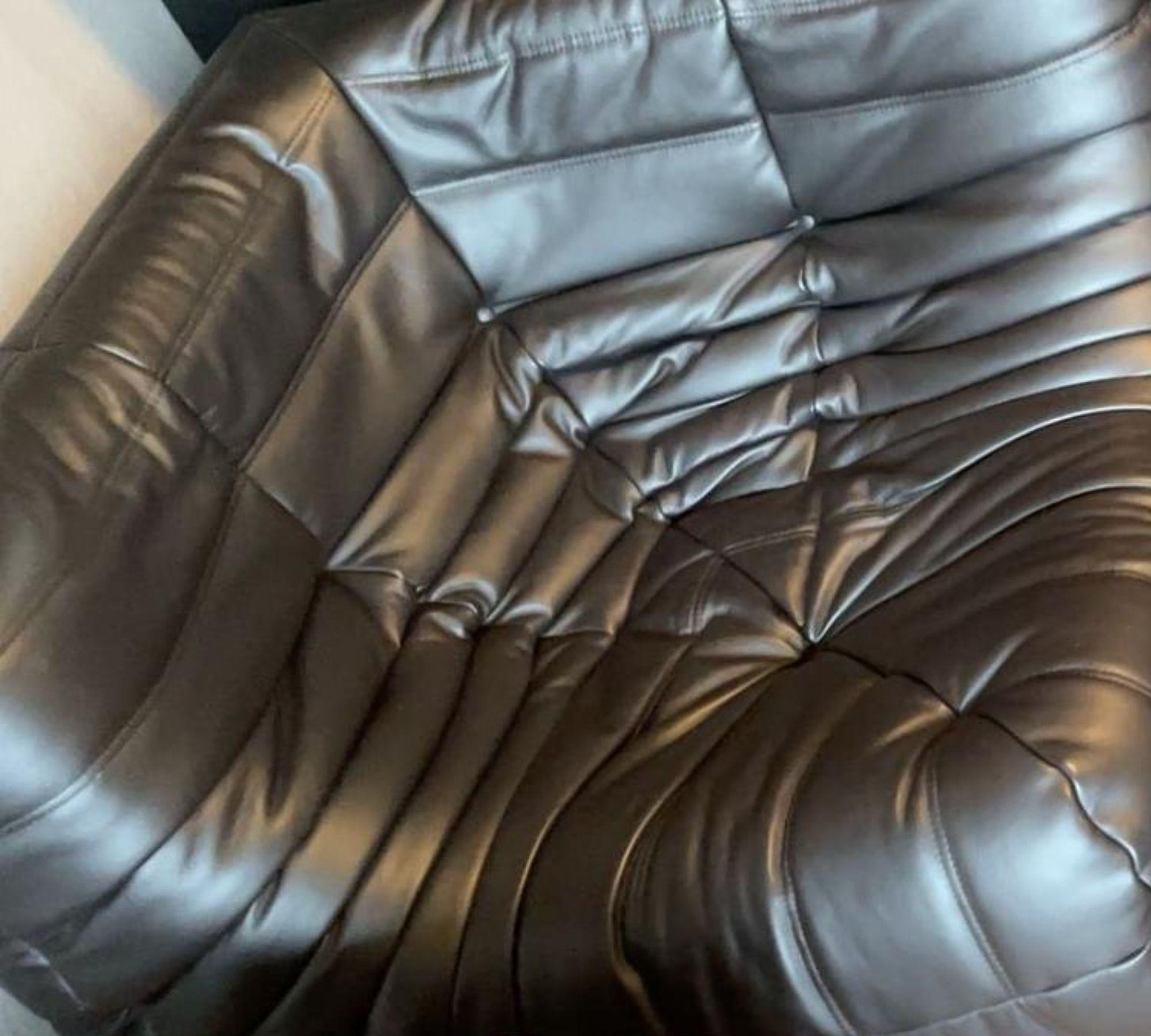 2x Togo Corner Sofa Leather Brown 3