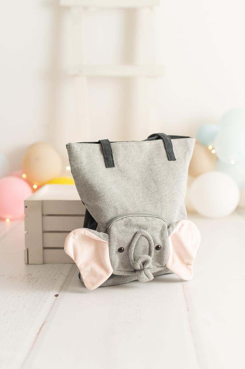 Elefant Tasche Baumwolle Grau 1