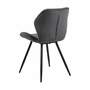 2x Upholstered chair metal fabric black grey 3