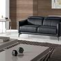 2-seater sofa black leather 1