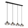 Pendant light Shaun TypeA 4-light smoked glass iron 4