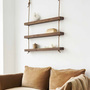 Makemba Regal Drei Regalbretter Holz Nussbaum Gealtert 2