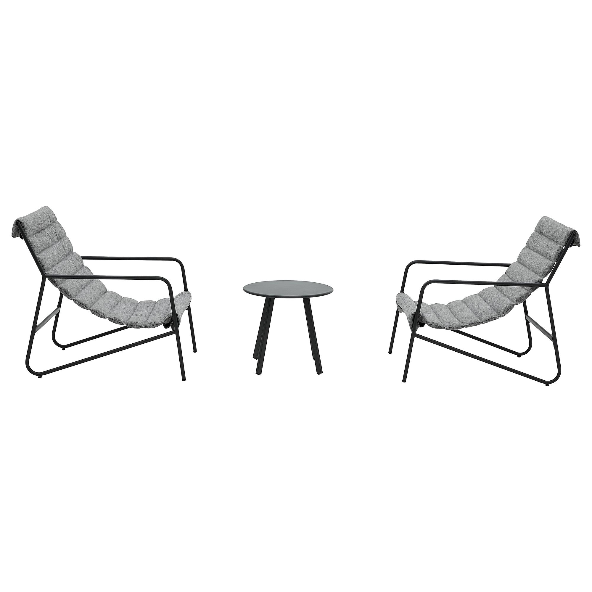 Outdoor Lounge 3-piece Set Steel Bouclé Anthracite 4