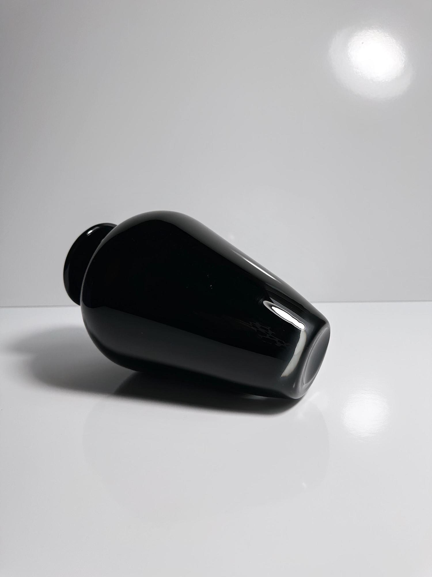 Vintage Vase Muranoglas Schwarz 1950er Jahre 8