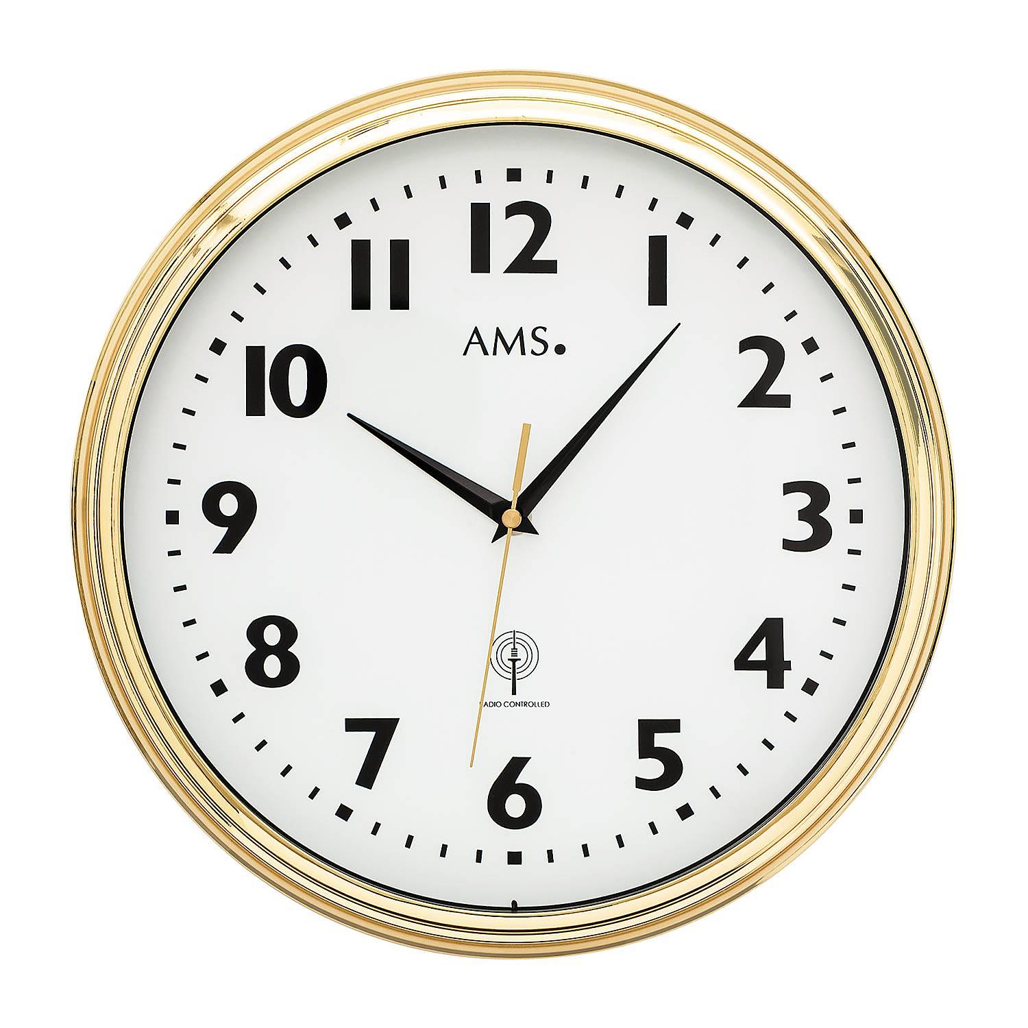 Wall clock Barva Radio-controlled Gold / White 0