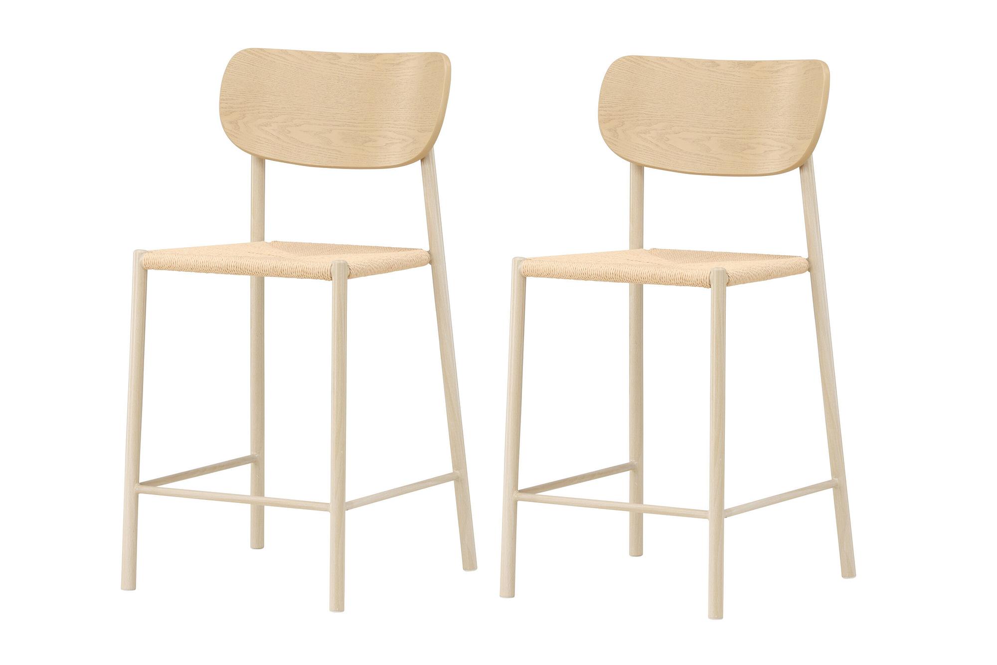 Polly Bar Stuhllehne Naturseil Whitewash 1