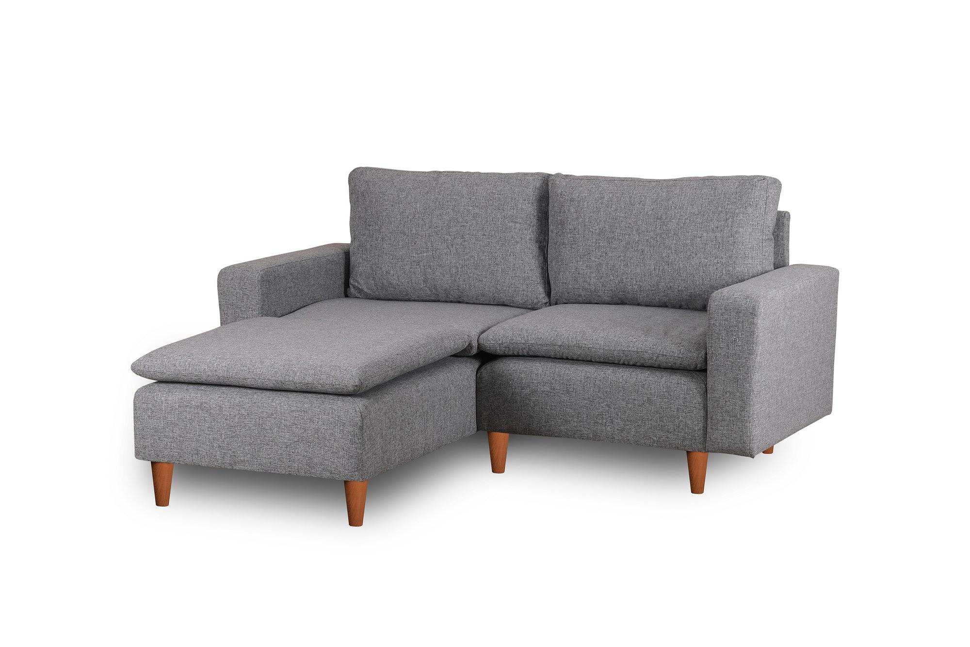 Lungo Mini Ecksofa Hellgrau 6