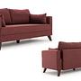 Bella Sofa 3-Sitzer Rot 5