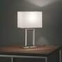 Tischlampe 1-flammig Metall Silber Weiß 0