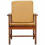Armchair Teak wood Textile Yellow 1970s 0