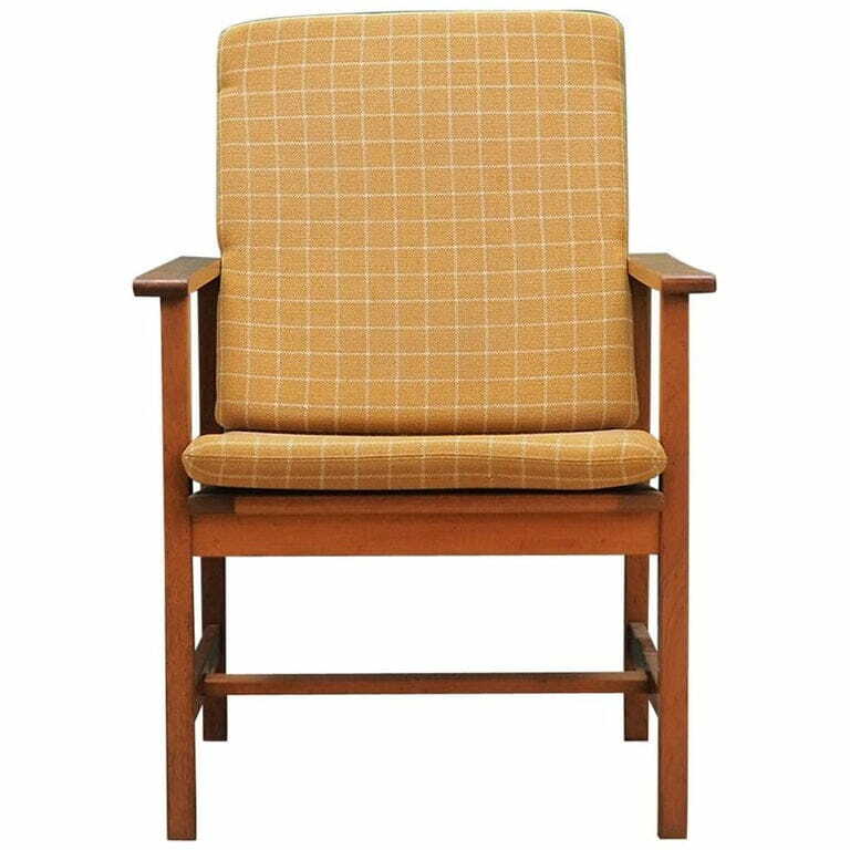 Armchair Teak wood Textile Yellow 1970s 0