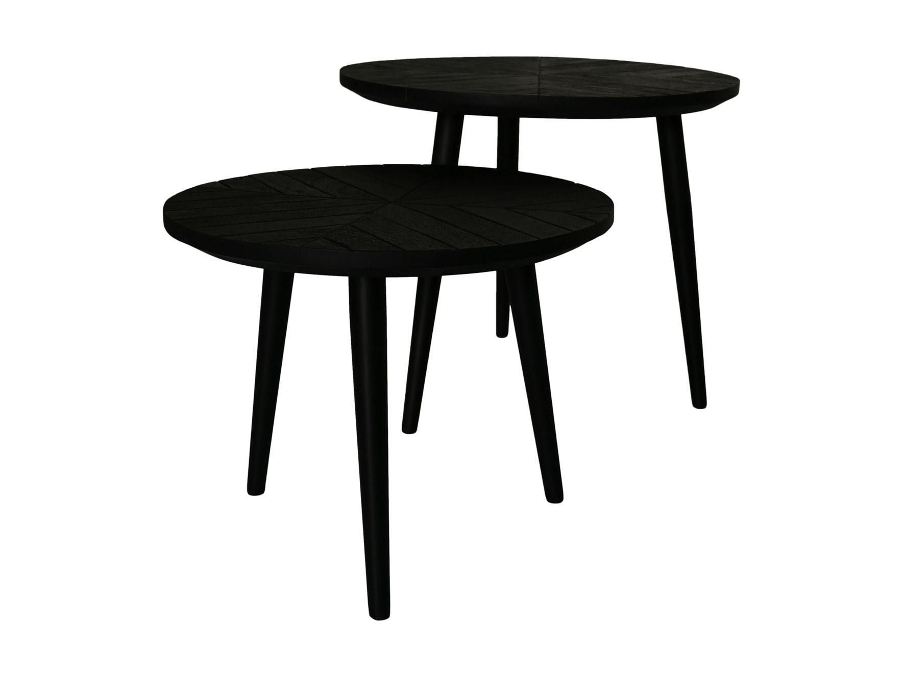2x Runder Beistelltisch Verona Mangoholz Metall 1