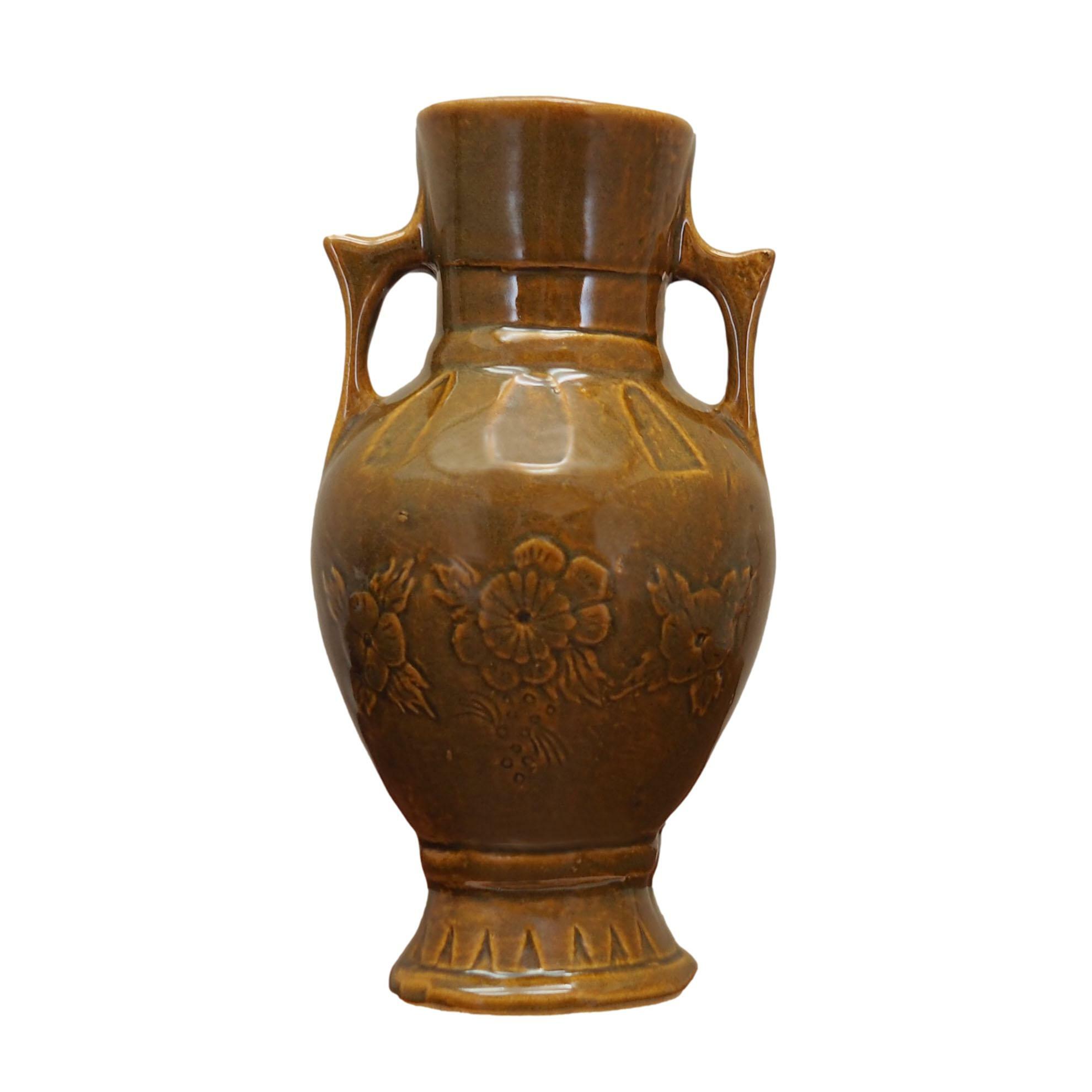 Vintage Vase Ceramic Brown 1960s 0