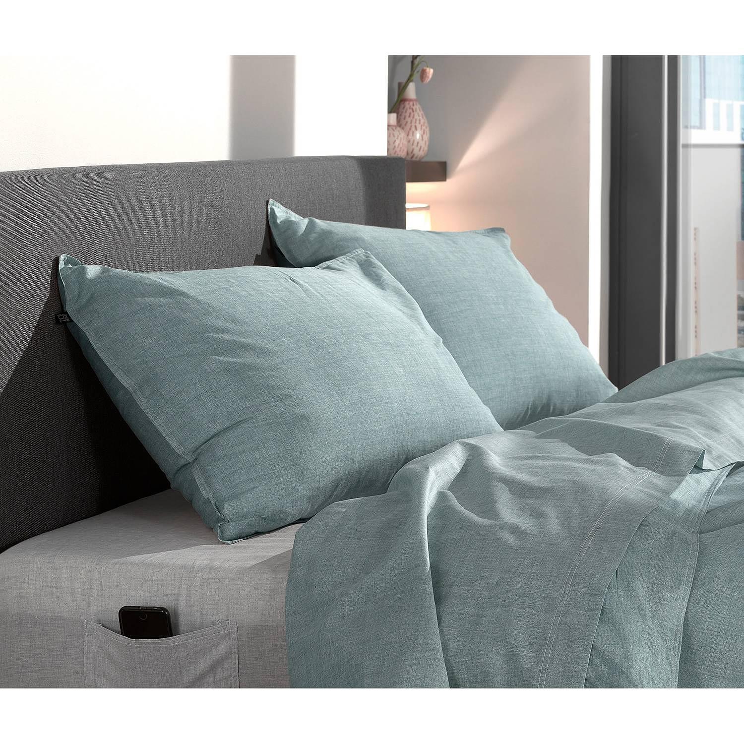 Lino II Pillowcase Cotton Pastel Blue 80 x 80 cm 2