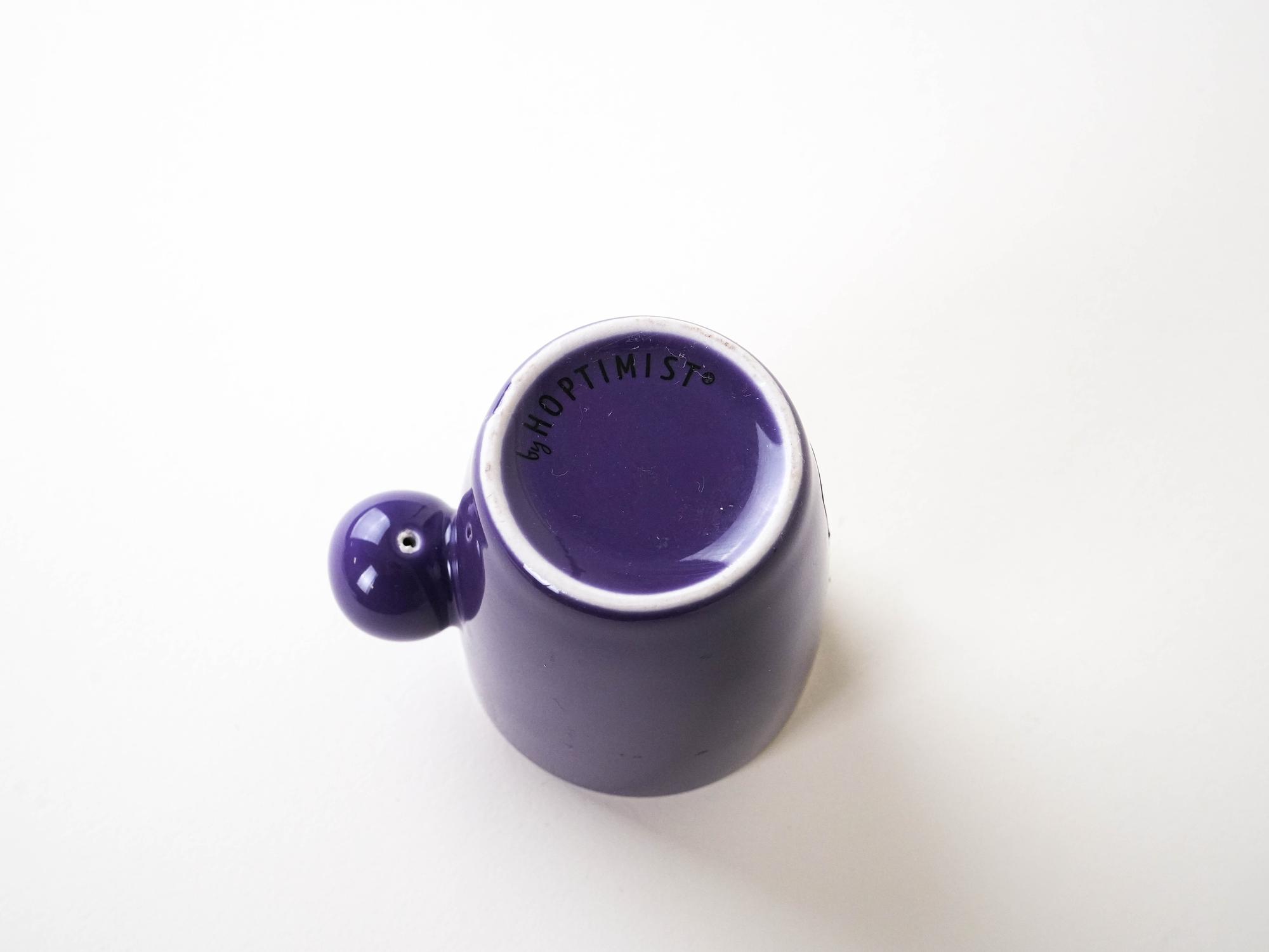 Purple porcelain cup 1970s HOPTIMIST 4