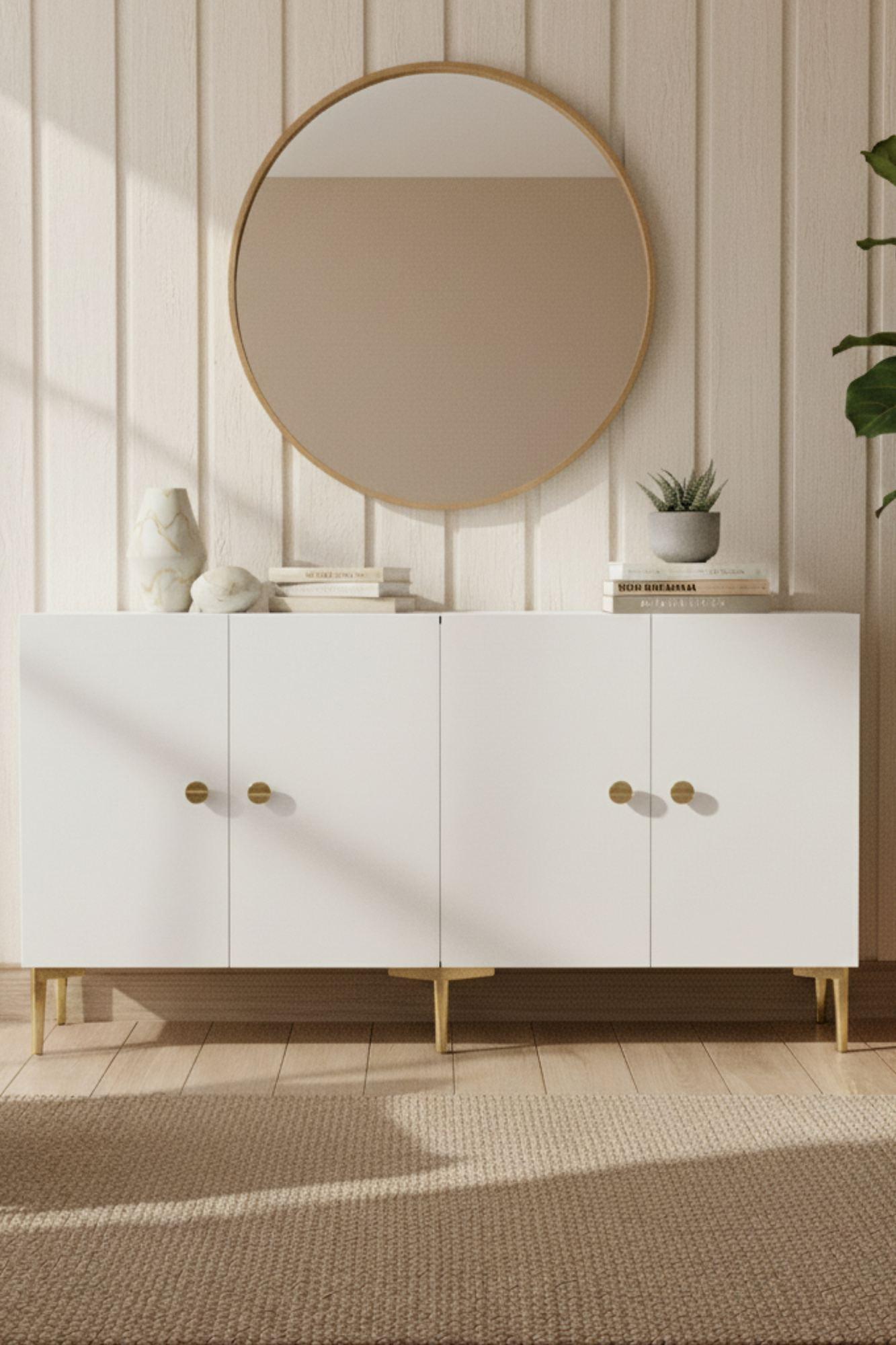 Simple 150 Sideboard White Gold 1