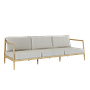 NOA Sofa 3-Sitzer Teakholz Artischocke 3-Kissen Sand 0
