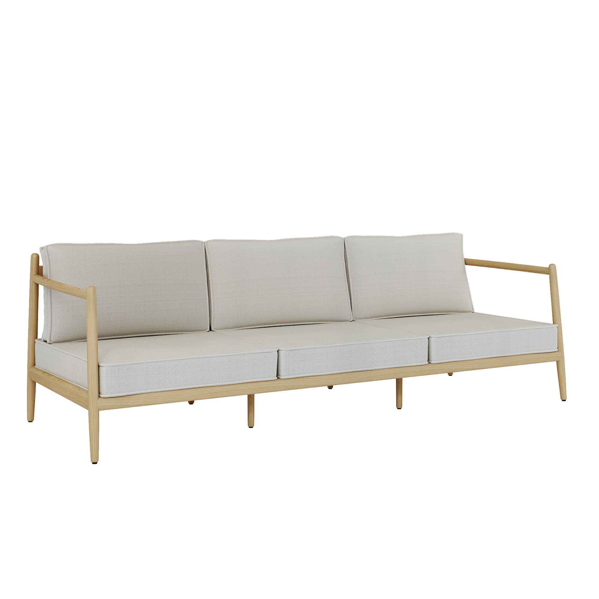 NOA Sofa 3-Sitzer Teakholz Artischocke 3-Kissen Sand 0