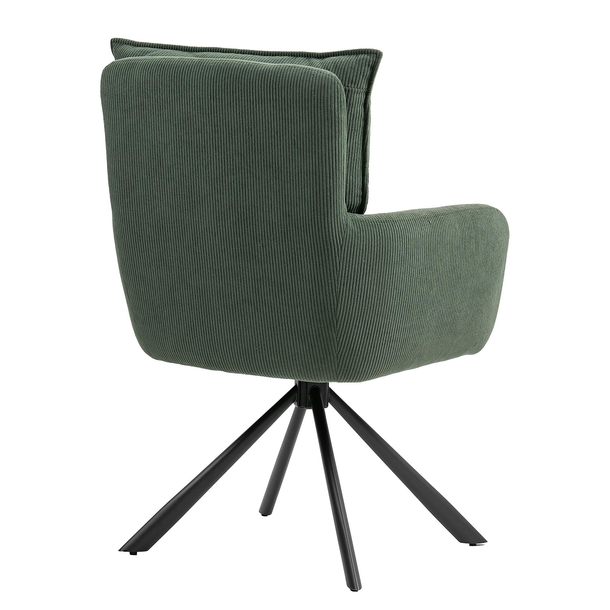 Didrip Drehbarer Armlehnenstuhl 2er-Set Cord Dunkelgrün 4