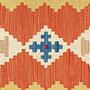 Short pile rug Kilim Virgin wool Red Yellow 3