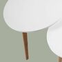 2er Set Beistelltisch Massivholz Weiß 2