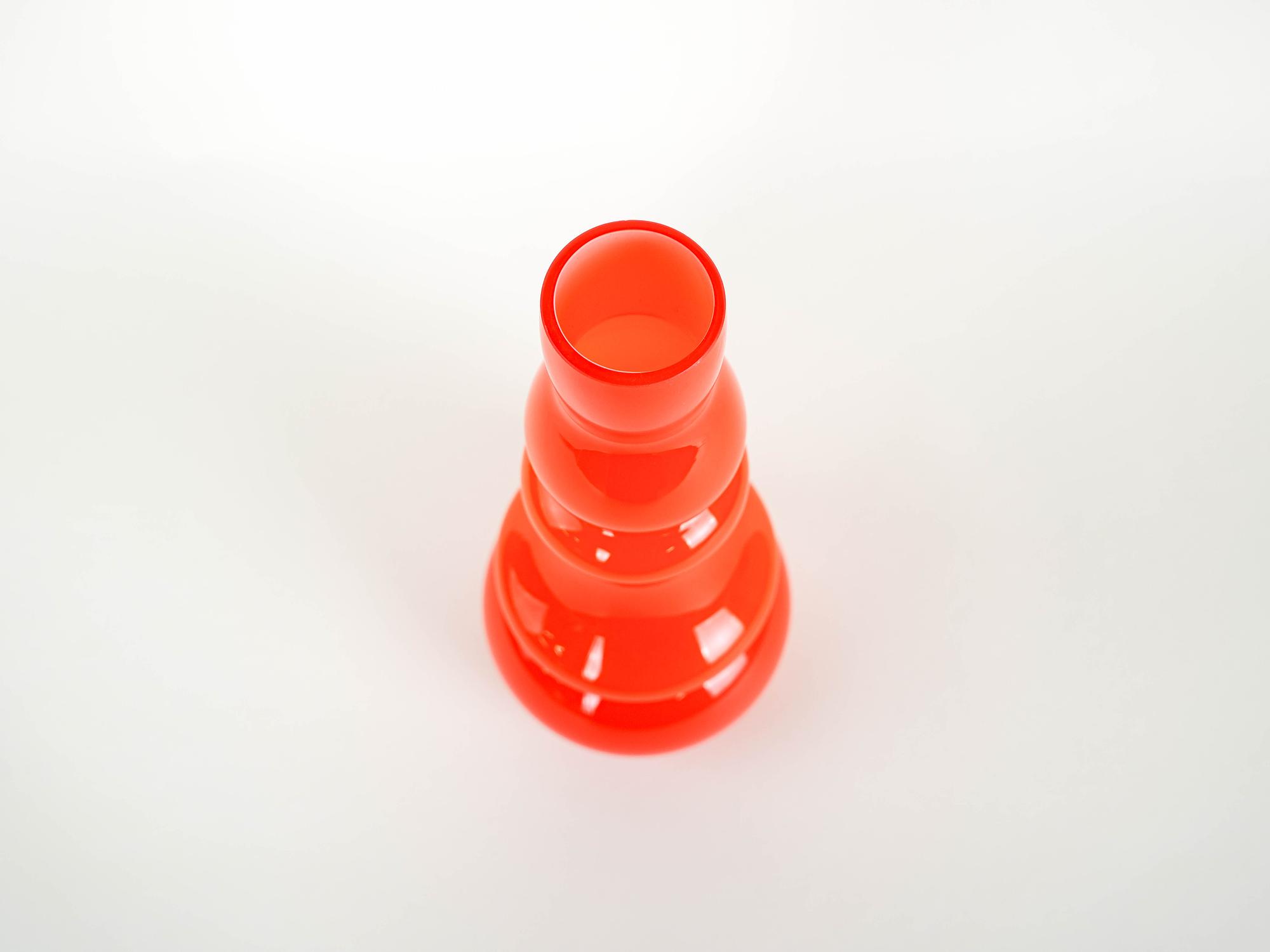 Ora Glass Vase 1960s Orange 4