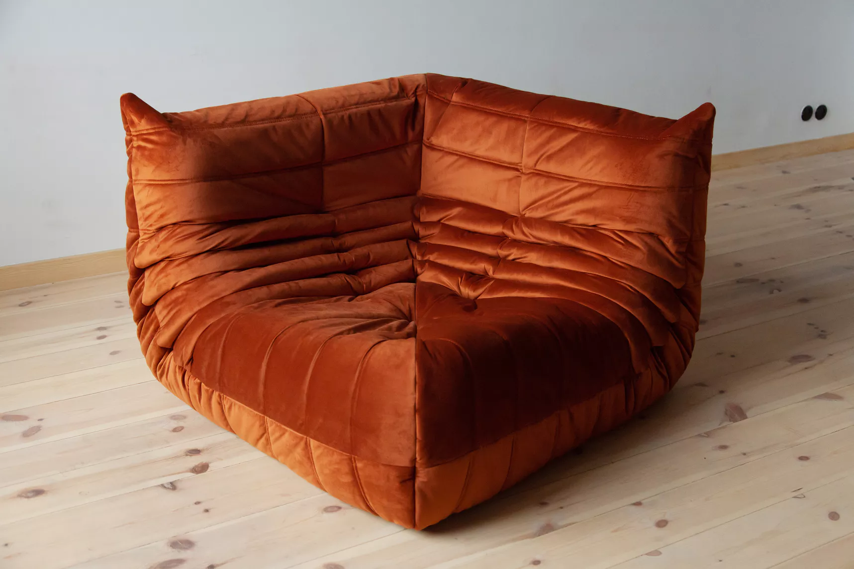 Togo Lounge Set 2-pc. Velvet Amber-Orange 1
