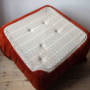 Togo corner sofa cord amber orange 4