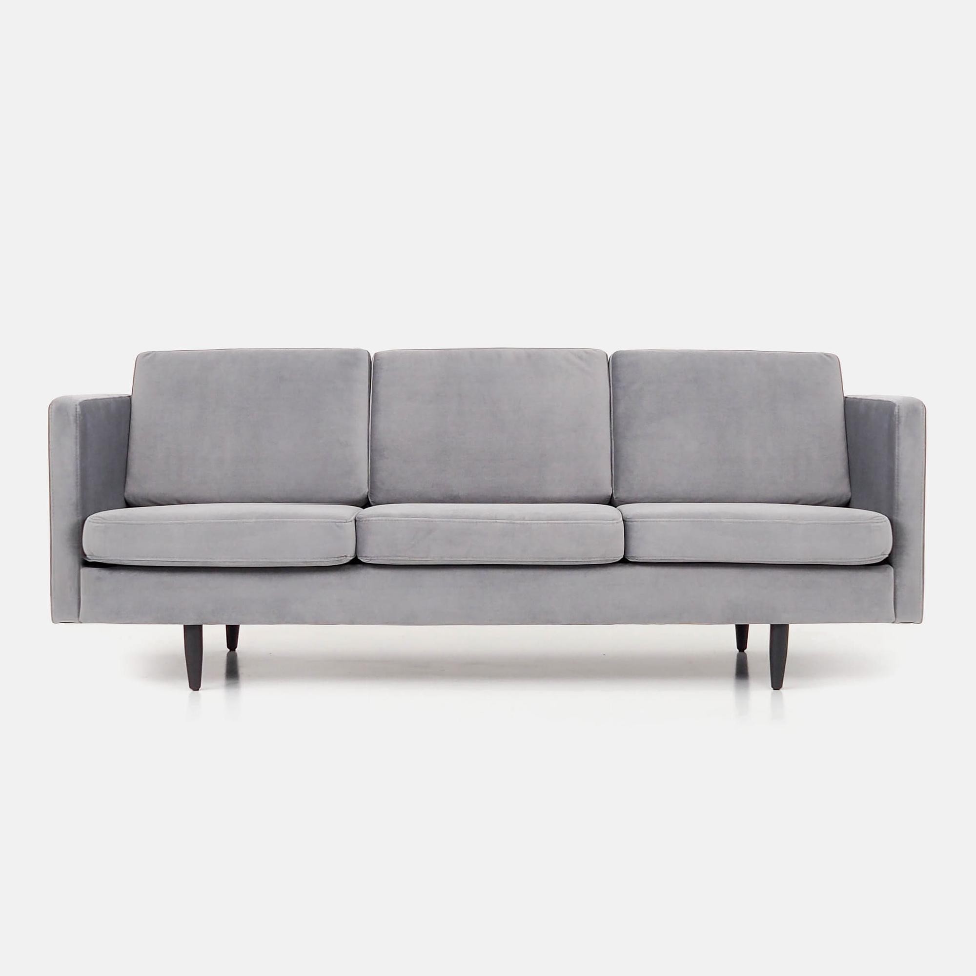 Alta Sofa 3-Sitzer Velour Silber 1