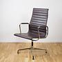 Aluminium Chair EA 112 Drehbar Leder Braun 0