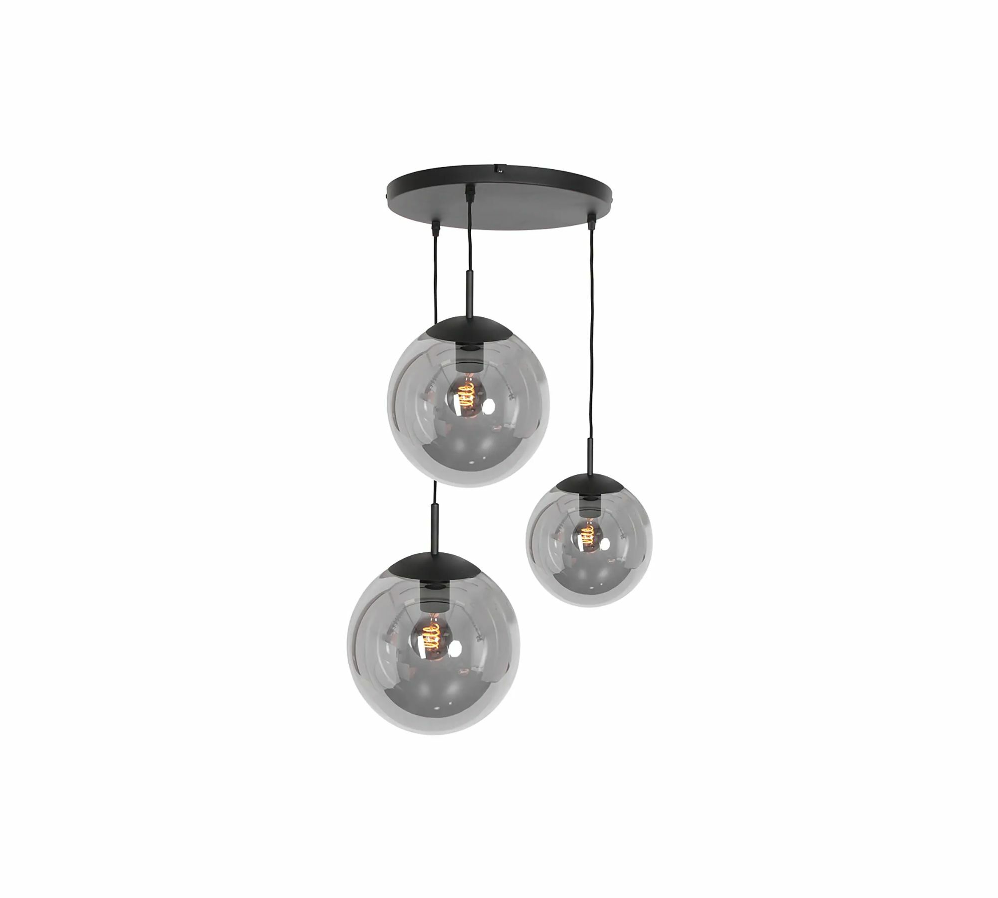 Bollique Pendant Lamp 3-light Iron Glass Black 0