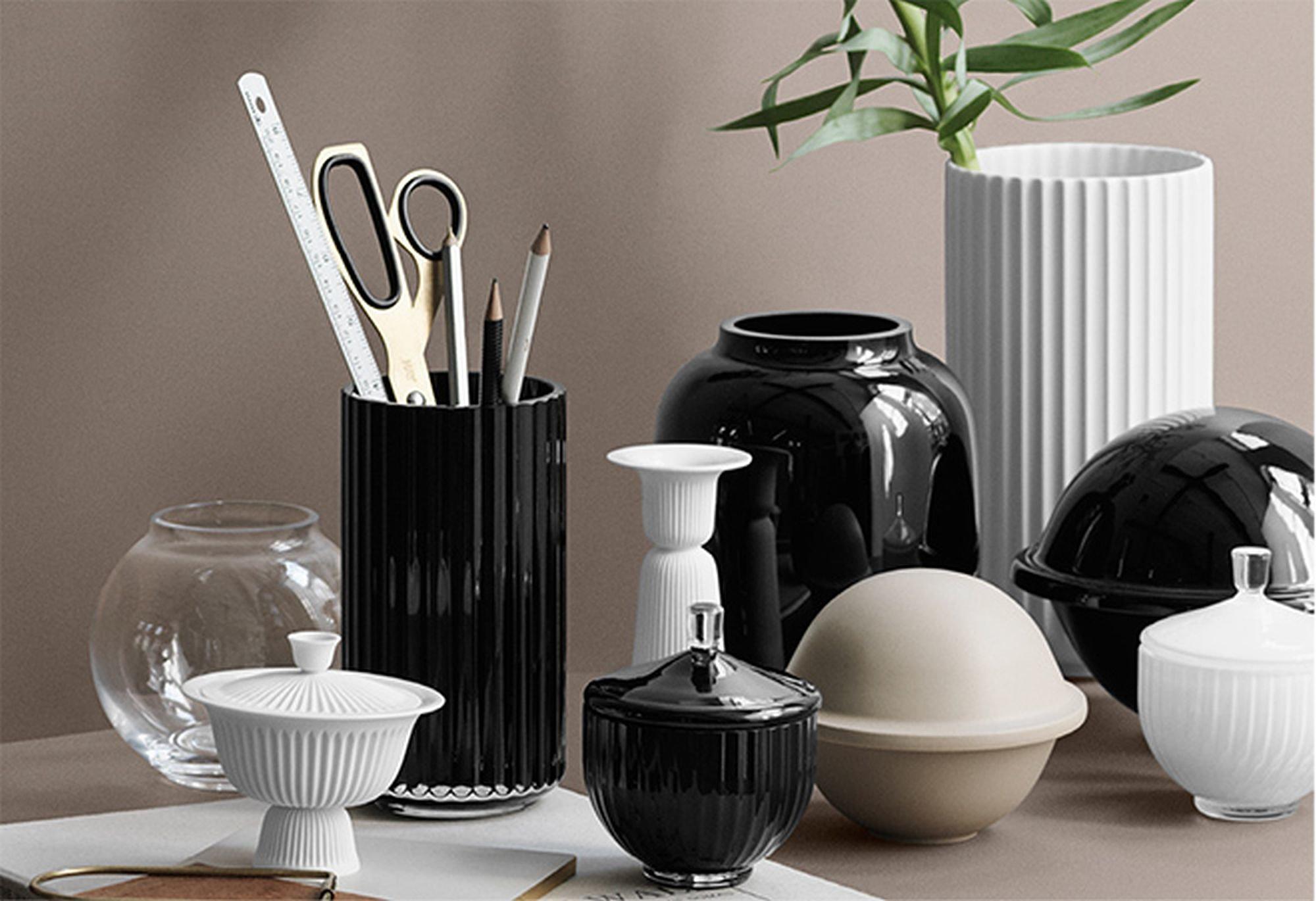 Porzellanvase Schwarz 4