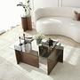 New Escape Coffee table Safety glass Walnut brown 3