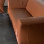 2x Sofa Leder Aluminium Orange 2
