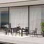 Soul Stuhl Stapelbar Aluminium mit Teak-Armlehne Anthrazit 2