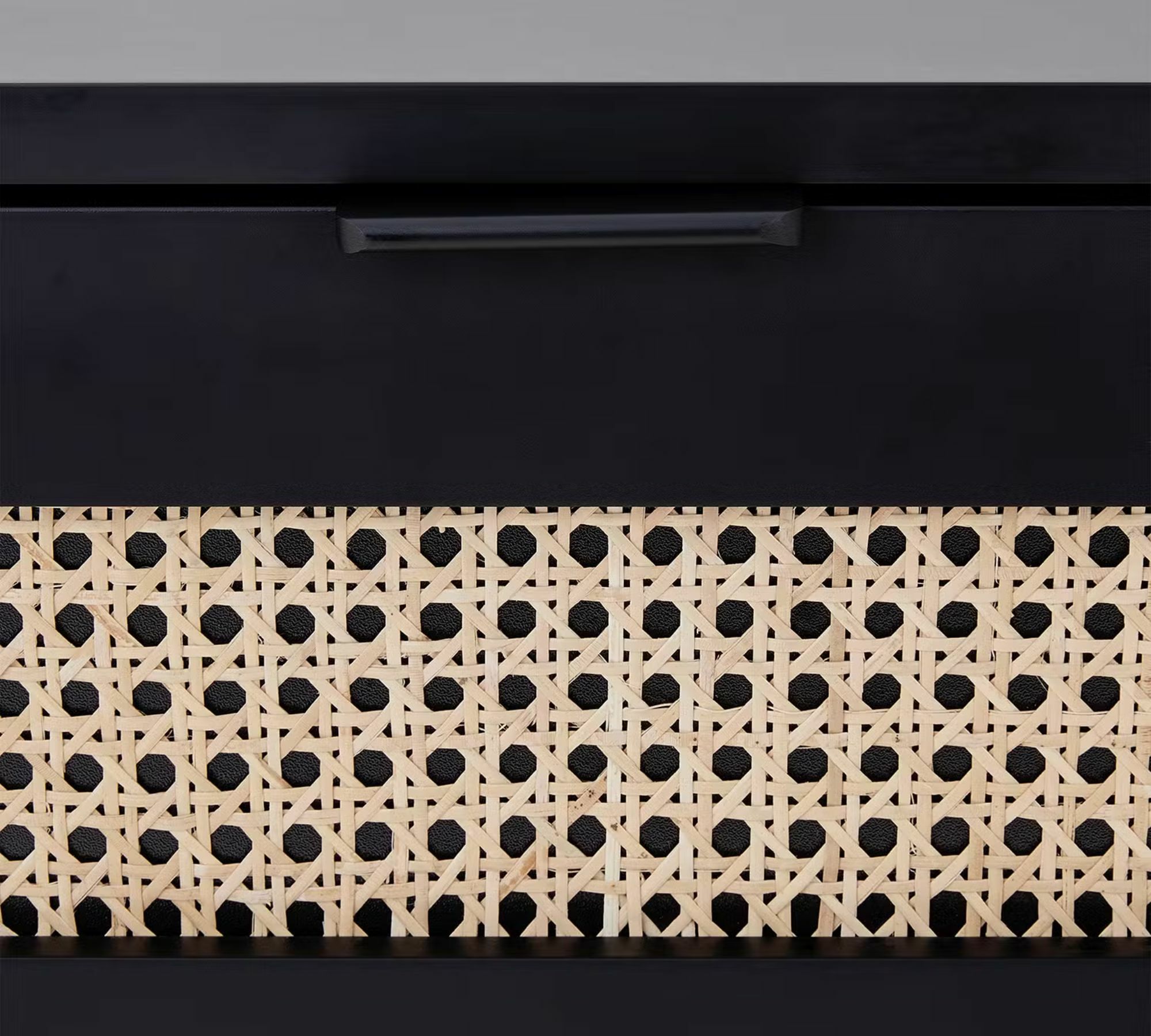 Little Vienna Nachttisch Rattan Eichenholzfurnier Schwarz 5