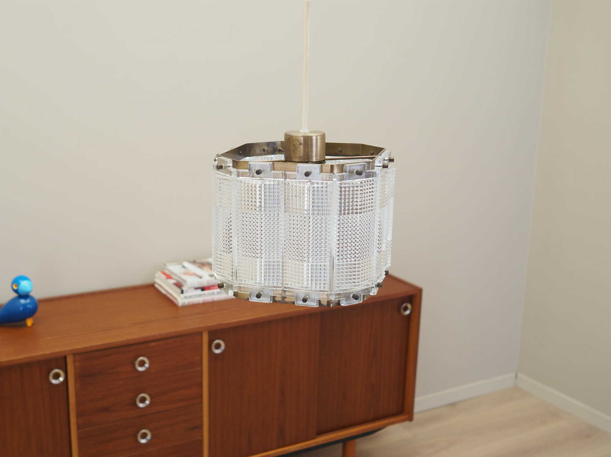 Vintage pendant lamp Metal Plastic White 1970s 3