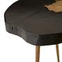 Asamra Tavolino Legno di Acacia Nero Oro 2