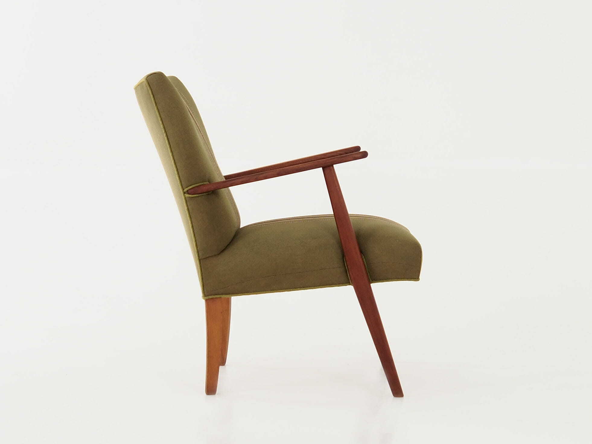 Vintage chair teak wood textile green 1960s 7