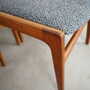 6x Vintage Stuhl Teakholz Textil Braun 1960er Jahre 4