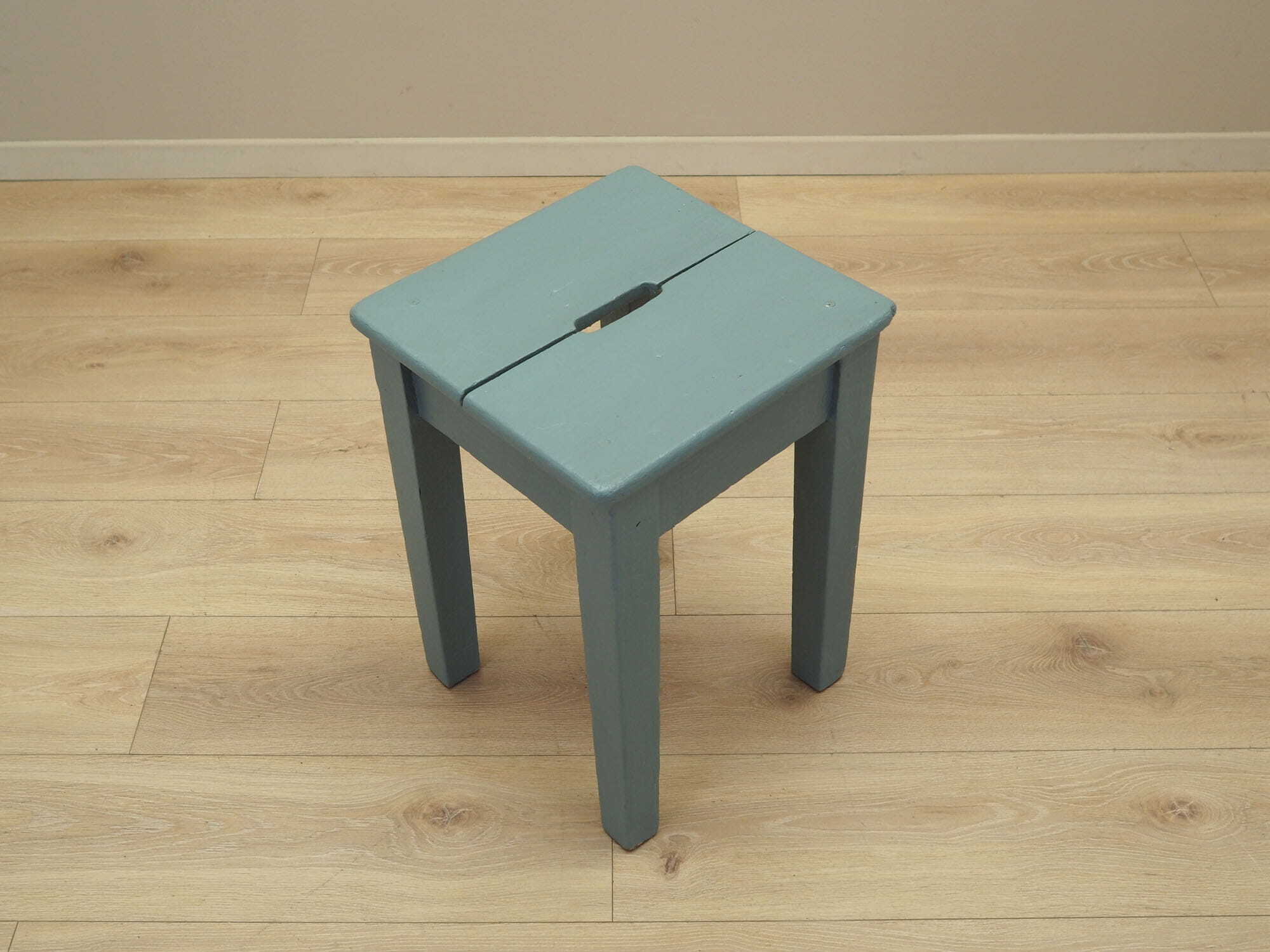 Stool Wood Gray 1950s 7