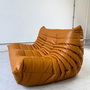 Togo Sofa 2-Sitzer Hochglanzleder Cognac Hell 1