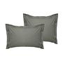2x Pillowcase Ranforce Cotton Dark Grey 0