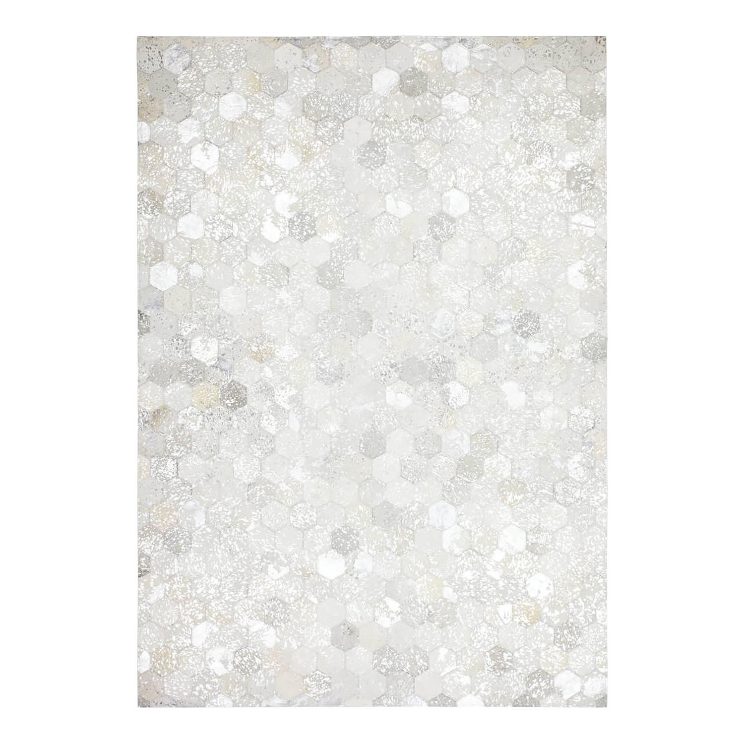 Kurzflorteppich Spark II Leder Wollweiß 120x170cm 0