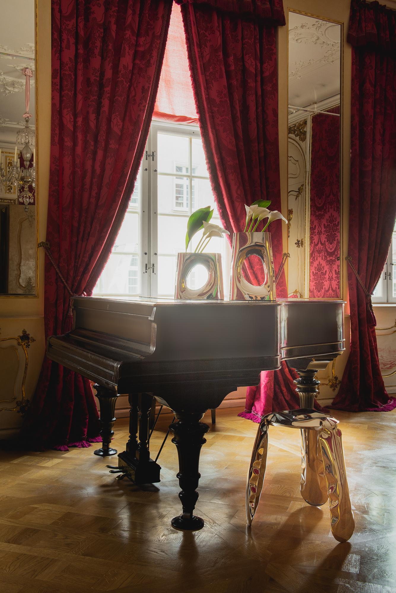 Plopp Standard Sgabello Acciaio inossidabile Gold Heat 1