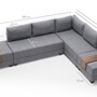 Schlafsofa Récamiere Rechts Polyester Holz Grau 8