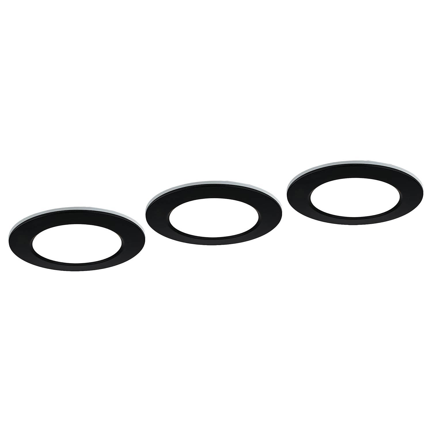 3x LED-Einbauleuchte Fungo Schwarz 0