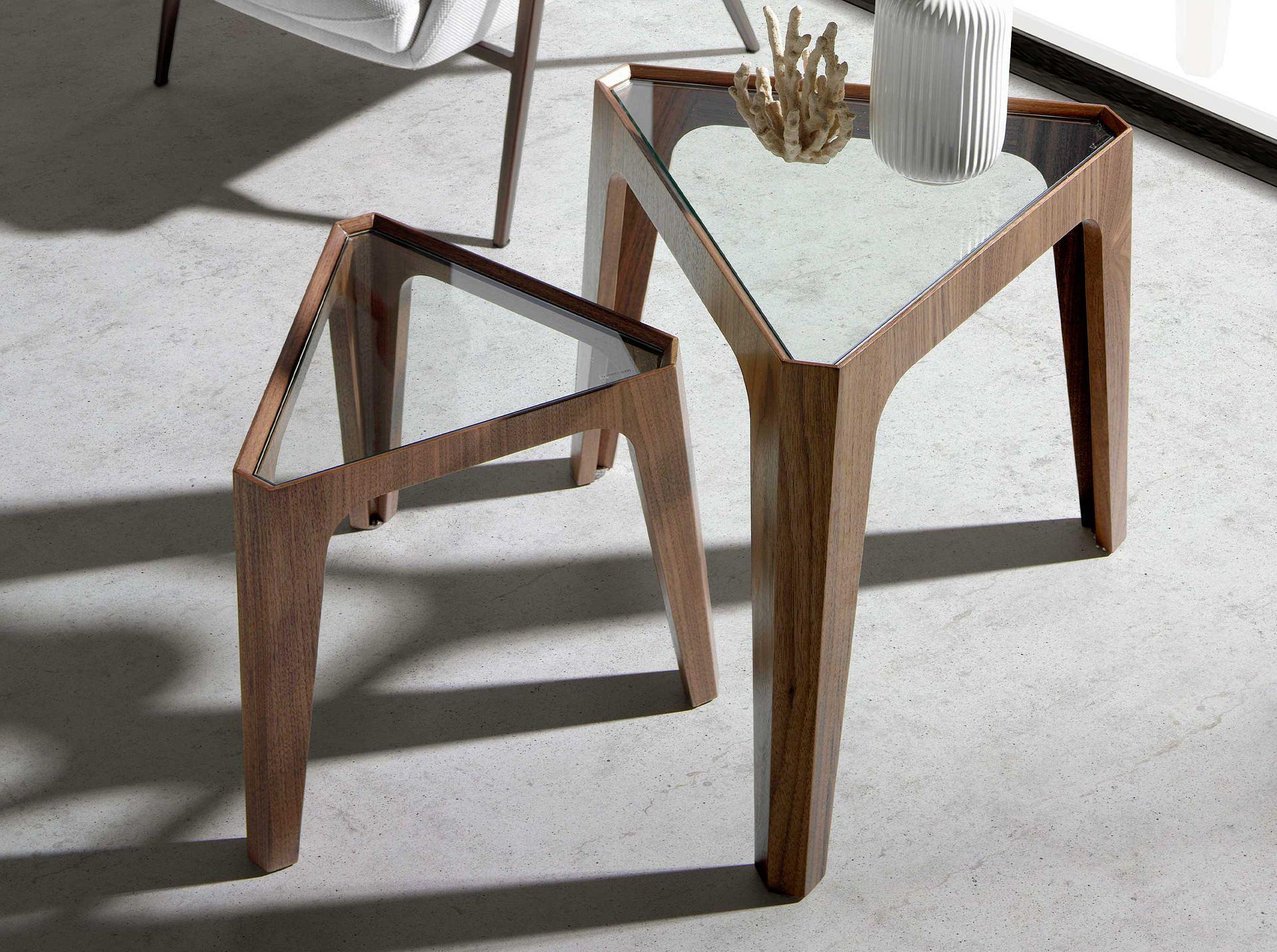 Side table glass brown 1